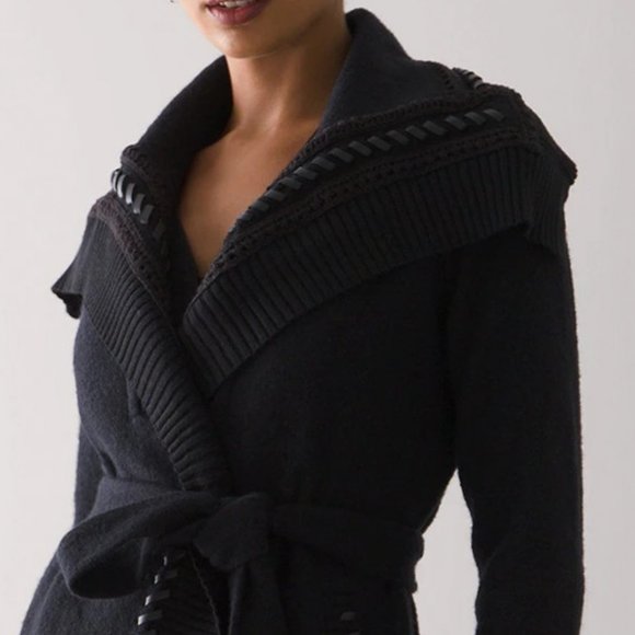 WHBM AMAZING DETAILS! Long Sleeve Whipstitch Sweater Coat S M - Picture 5 of 5